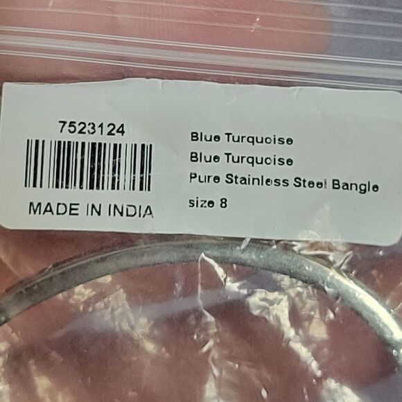 Mojave Blue Turquoise Floral Bangle Bracelet - Picture 11 of 11